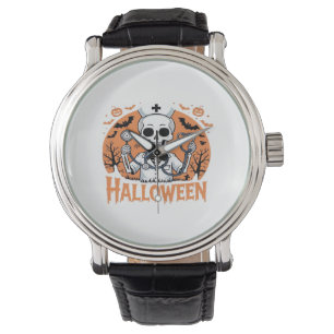 Halloween Nurse skeleton Essential T-Shirt_1 Watch