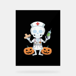 Halloween Nurse Skeleton Essential T-Shirt Acrylic Sign