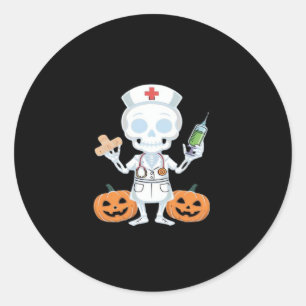 Halloween Nurse Skeleton Essential T-Shirt Classic Round Sticker