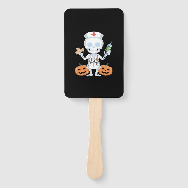 Halloween Nurse Skeleton Essential T-Shirt Hand Fan (Front)