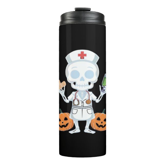 Halloween Nurse Skeleton Essential T-Shirt Thermal Tumbler (Front)