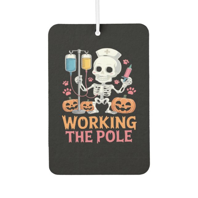 Halloween Nurse Skeleton Funny Joke Essential T-Sh Car Air Freshener (Front)