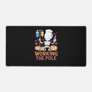 Halloween Nurse Skeleton Funny Joke Essential T-Sh Desk Mat