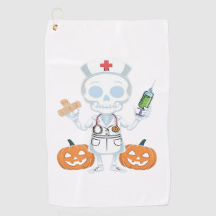Halloween Nurse Skeleton Funny Joke Essential T-Sh Golf Towel