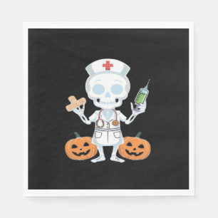 Halloween Nurse Skeleton Funny Joke Essential T-Sh Napkin