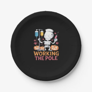 Halloween Nurse Skeleton Funny Joke Essential T-Sh Paper Plate