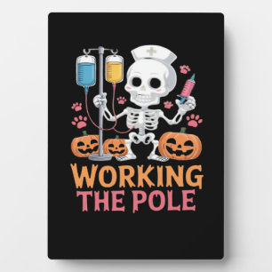 Halloween Nurse Skeleton Funny Joke Essential T-Sh Plaque