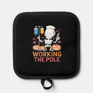 Halloween Nurse Skeleton Funny Joke Essential T-Sh Pot Holder