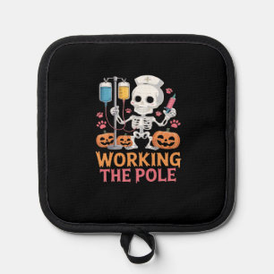 Halloween Nurse Skeleton Funny Joke Essential T-Sh Pot Holder