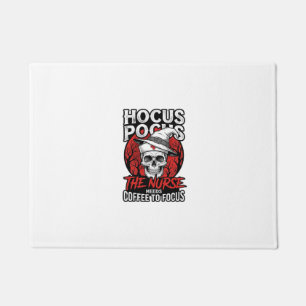 Halloween Nurse Skull Coffee Focus Vintage Shirt D Doormat