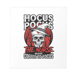 Halloween Nurse Skull Coffee Focus Vintage Shirt D Notepad