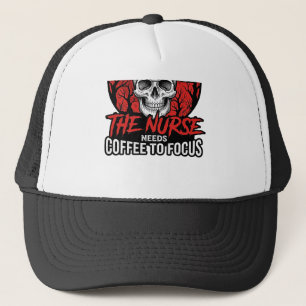 Halloween Nurse Skull Coffee Focus Vintage Shirt D Trucker Hat
