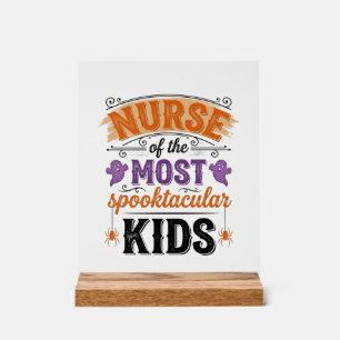 Halloween Nurse Spooktacular Kids Vintage Design_1 Acrylic Sign