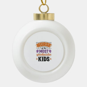 Halloween Nurse Spooktacular Kids Vintage Design_1 Ceramic Ball Christmas Ornament