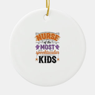Halloween Nurse Spooktacular Kids Vintage Design_1 Ceramic Tree Decoration