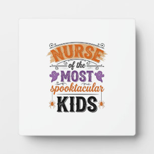 Halloween Nurse Spooktacular Kids Vintage Design_1 Plaque
