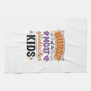 Halloween Nurse Spooktacular Kids Vintage Design_1 Tea Towel