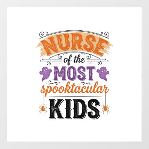 Halloween Nurse Spooktacular Kids Vintage Design_1 Window Cling