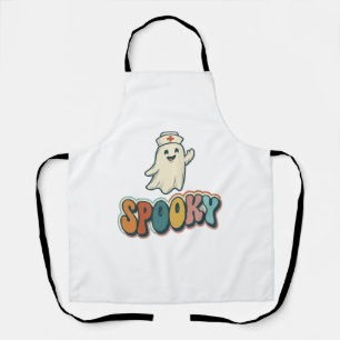 Halloween Nurse Spooky Ghost Retro Funny_1 Apron