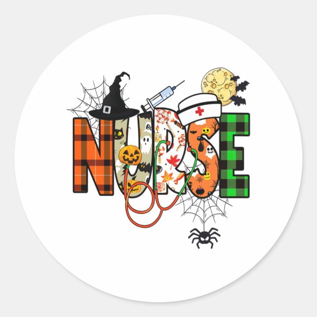 Halloween Nurse Sticker  (Front)