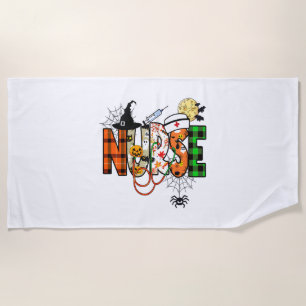 Halloween Nurse Sticker Beach Towel