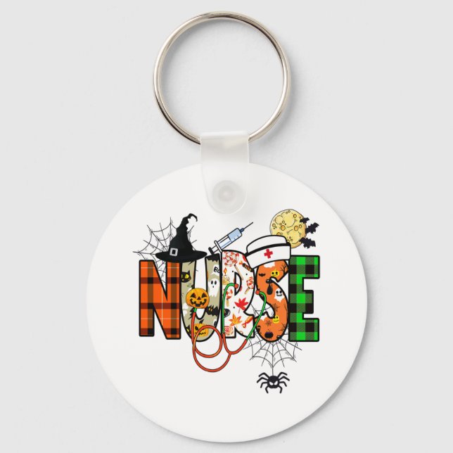 Halloween Nurse Sticker  Key Ring (Front)