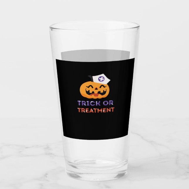 Halloween Nurse Trick or Treatment Classic T-Shirt Glass (Front)