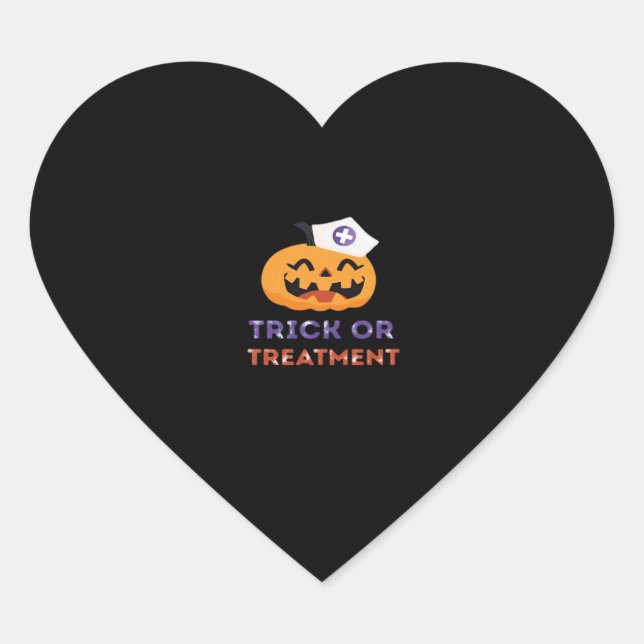 Halloween Nurse Trick or Treatment Classic T-Shirt Heart Sticker (Front)