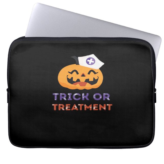 Halloween Nurse Trick or Treatment Classic T-Shirt Laptop Sleeve (Front)
