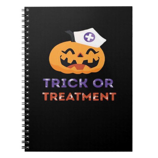 Halloween Nurse Trick or Treatment Classic T-Shirt Notebook (Front)