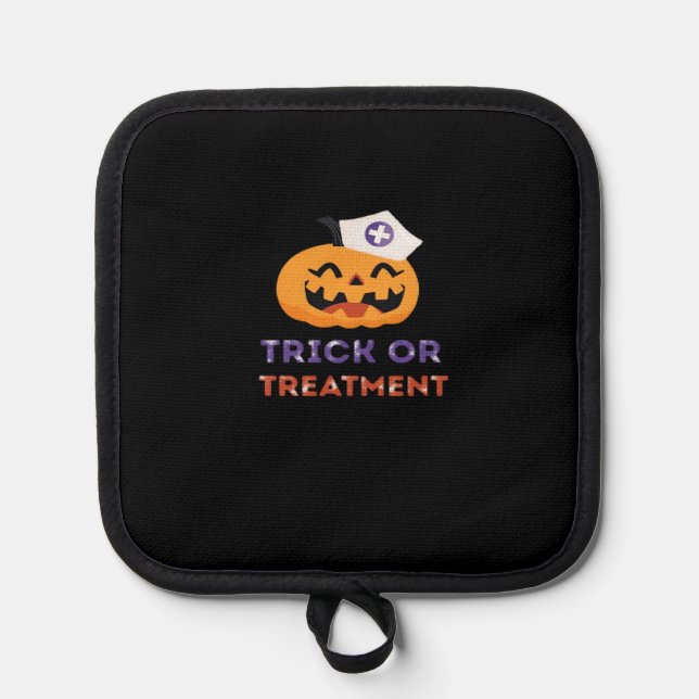 Halloween Nurse Trick or Treatment Classic T-Shirt Pot Holder (Front)