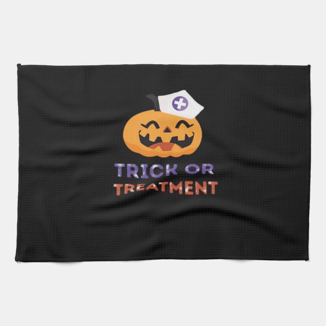Halloween Nurse Trick or Treatment Classic T-Shirt Tea Towel (Horizontal)