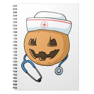 Halloween Nurse Tshirt Squad Pumpkin RN Graduate N Notebook