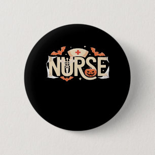 Halloween Nurse Typography – Spooky Medical Design 6 Cm Round Badge