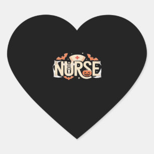Halloween Nurse Typography � Spooky Medical Design Heart Sticker