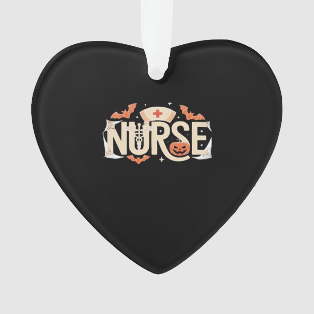 Halloween Nurse Typography � Spooky Medical Design Ornament (Front)