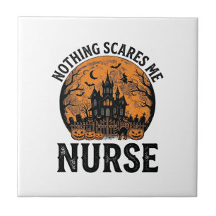Halloween Nurse Vintage Spooky Moon Design_1 Tile