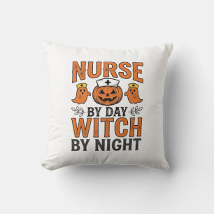 Halloween Nurse Witch By Night Vintage Shirt Desig Cushion