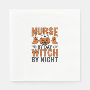 Halloween Nurse Witch By Night Vintage Shirt Desig Napkin