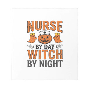 Halloween Nurse Witch By Night Vintage Shirt Desig Notepad