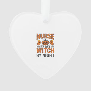Halloween Nurse Witch By Night Vintage Shirt Desig Ornament