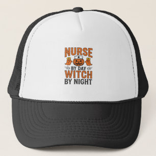 Halloween Nurse Witch By Night Vintage Shirt Desig Trucker Hat