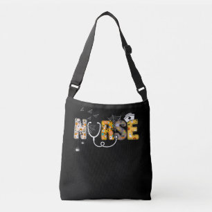 Halloween Nurse With Pumpkin Boo Spider Witch Crossbody Bag