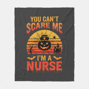 Halloween Nurse You Can't Scare Me Vintage Fleece Blanket