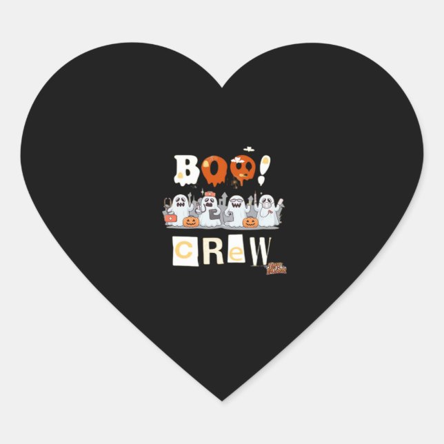 Halloween Nurses Boo Crew Classic T-Shirt Heart Sticker (Front)