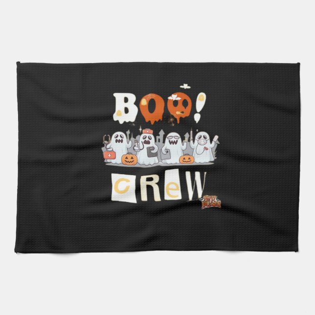 Halloween Nurses Boo Crew Classic T-Shirt Tea Towel (Horizontal)