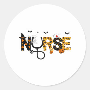 Halloween Nursing Classic Round Sticker