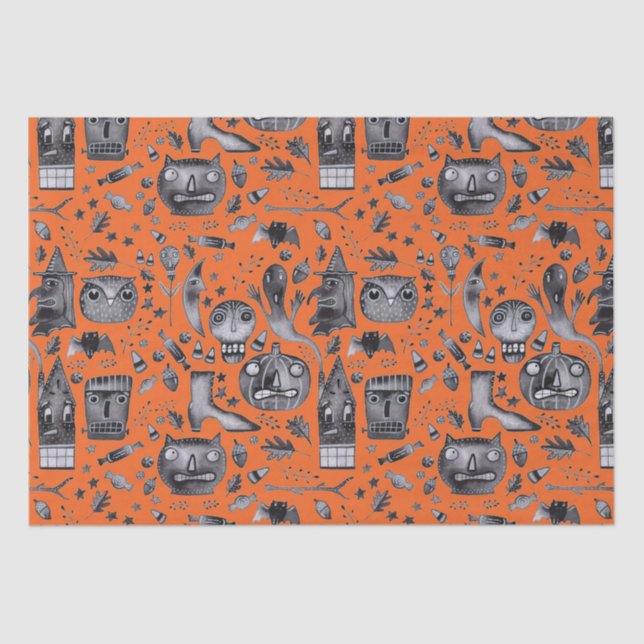 Halloween-O-Rama Tissue Wrapping Paper (Front)