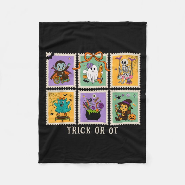 Halloween Occupational Therapy Trick Or Ot Therast Fleece Blanket (Front)