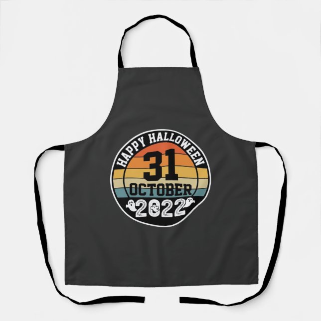 Halloween October 31 2022 Sunset Retro Design_1 Apron (Front)